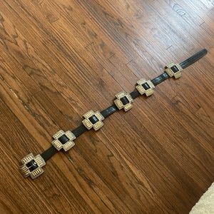 Vintage silver and black belt